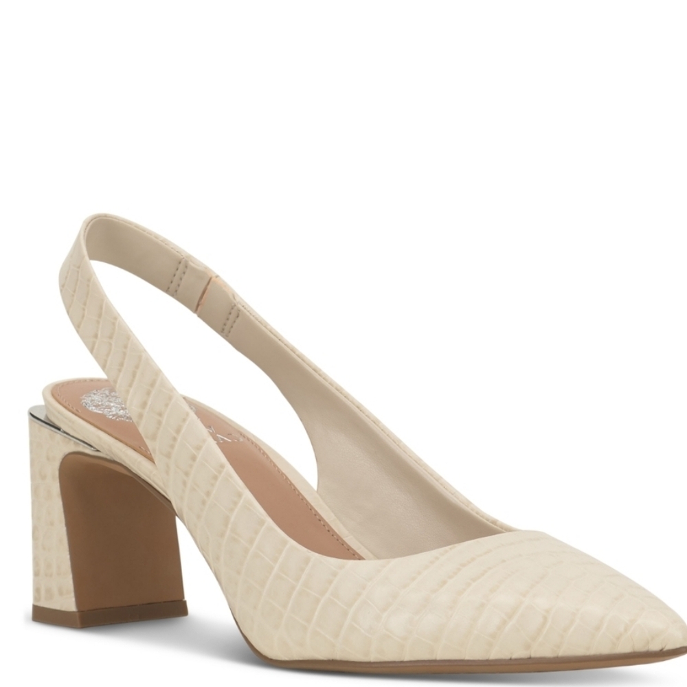 Women's Vince Camuto Hamden Slingback Pumps In Swan Croco Size 5M
